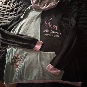 Black Pink and Mint Ghost Hoodie
